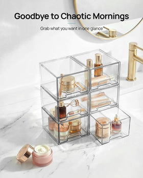 Vtopmart stackable drawers in a bathroom setting