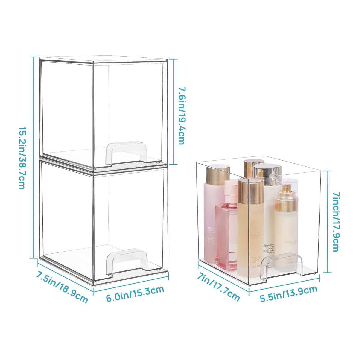 Vtopmart storage drawer with skincare products inside