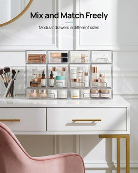 Vtopmart storage drawers organized with cosmetics