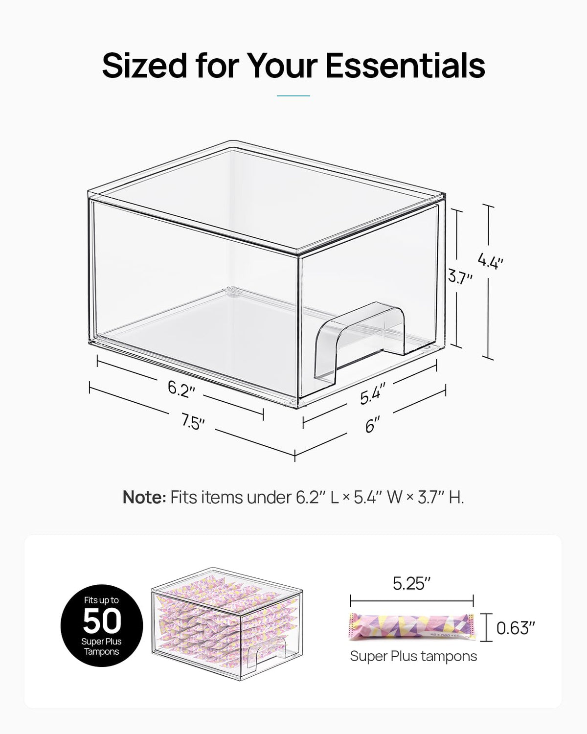 Vtopmart storage drawers with pull-out handle