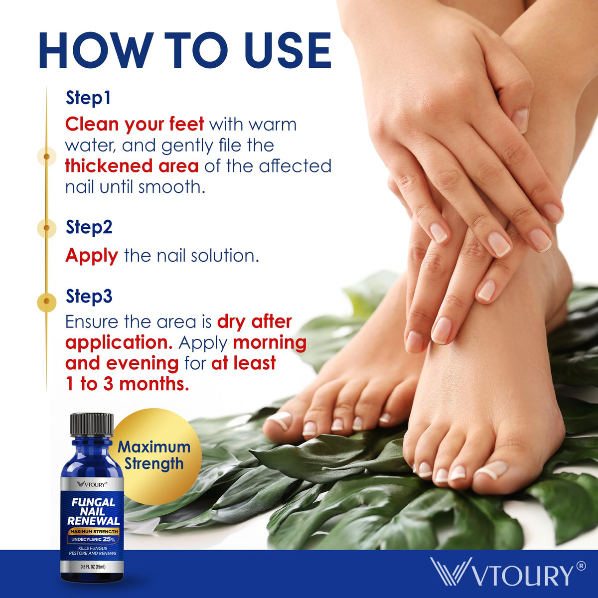 VTROUY Toenail Fungus Extra Strength bottle with dropper