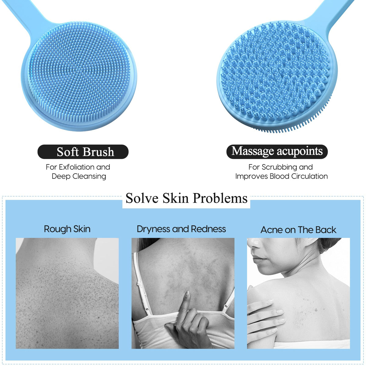 VWMYQ Back Scrubber packaging display on a countertop