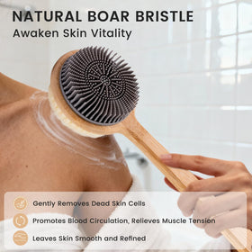 VWMYQ Back Scrubber showing nylon bristles for deep cleansing