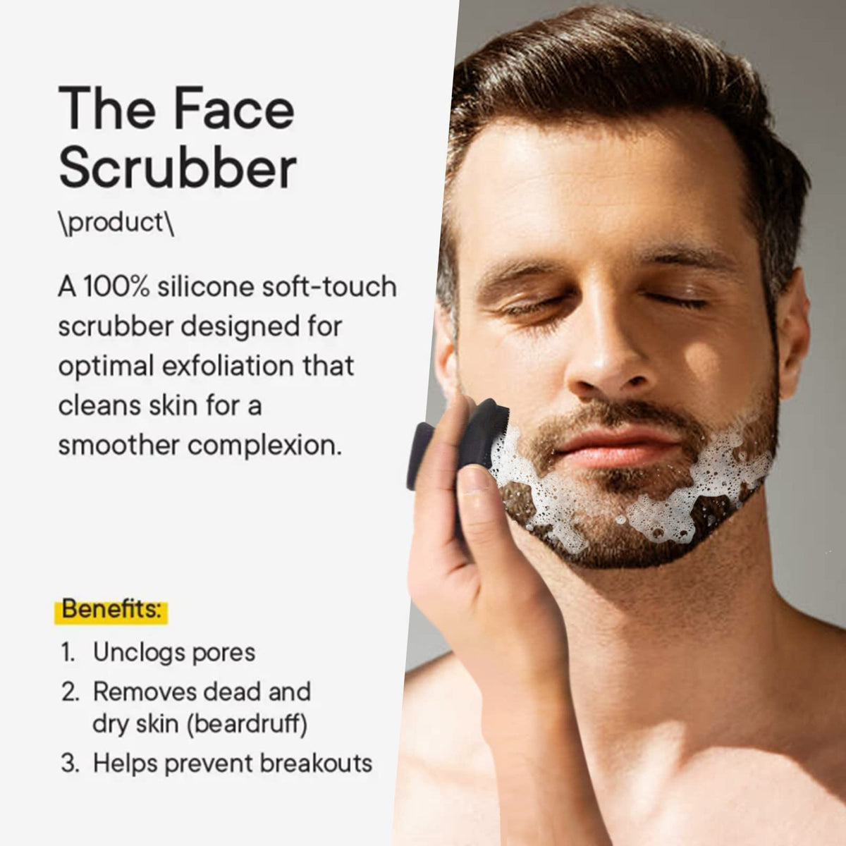 VWMYQ Face Scrubber showing non-slip handle design