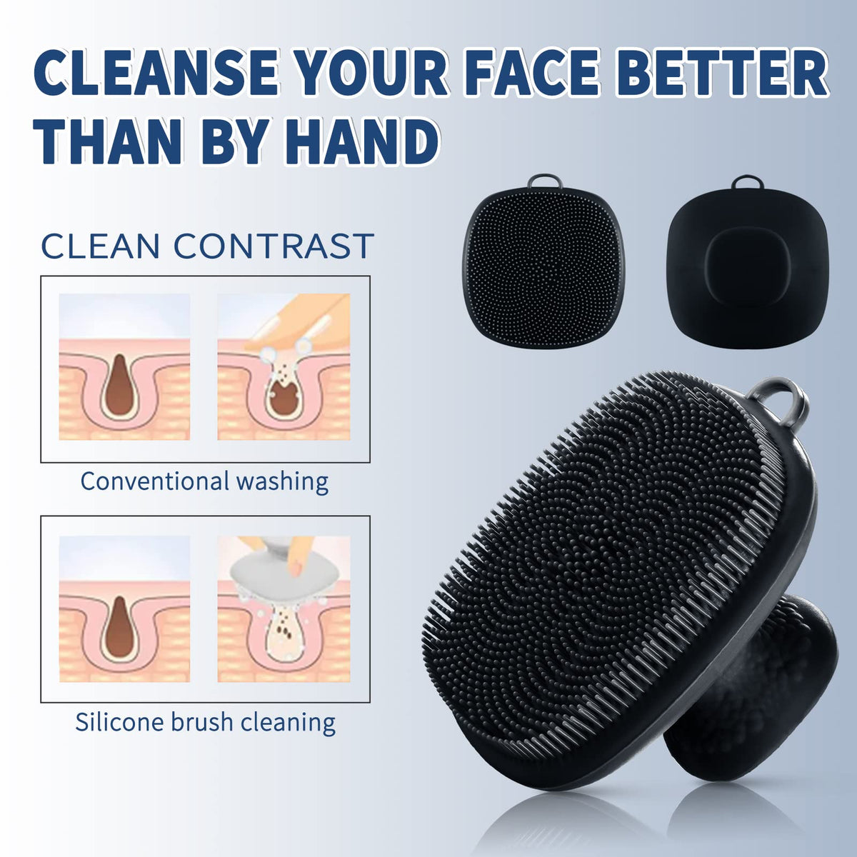 VWMYQ Face Scrubber with hanging hole for storage