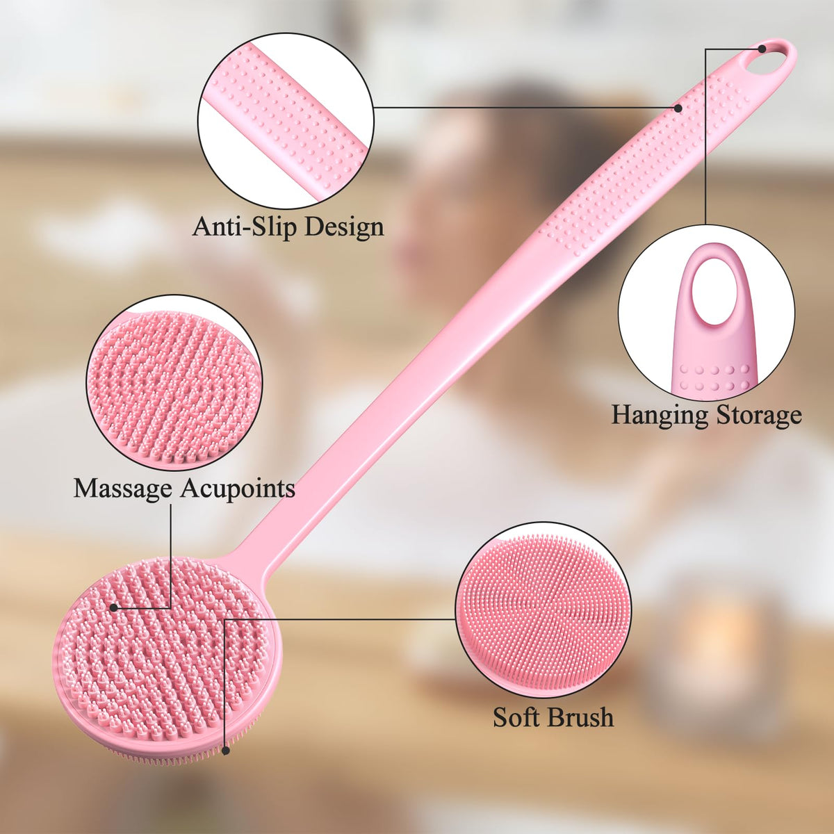 VWMYQ Silicone Back Scrubber back view