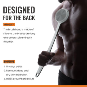 VWMYQ Silicone Back Scrubber double-sided brush head close-up
