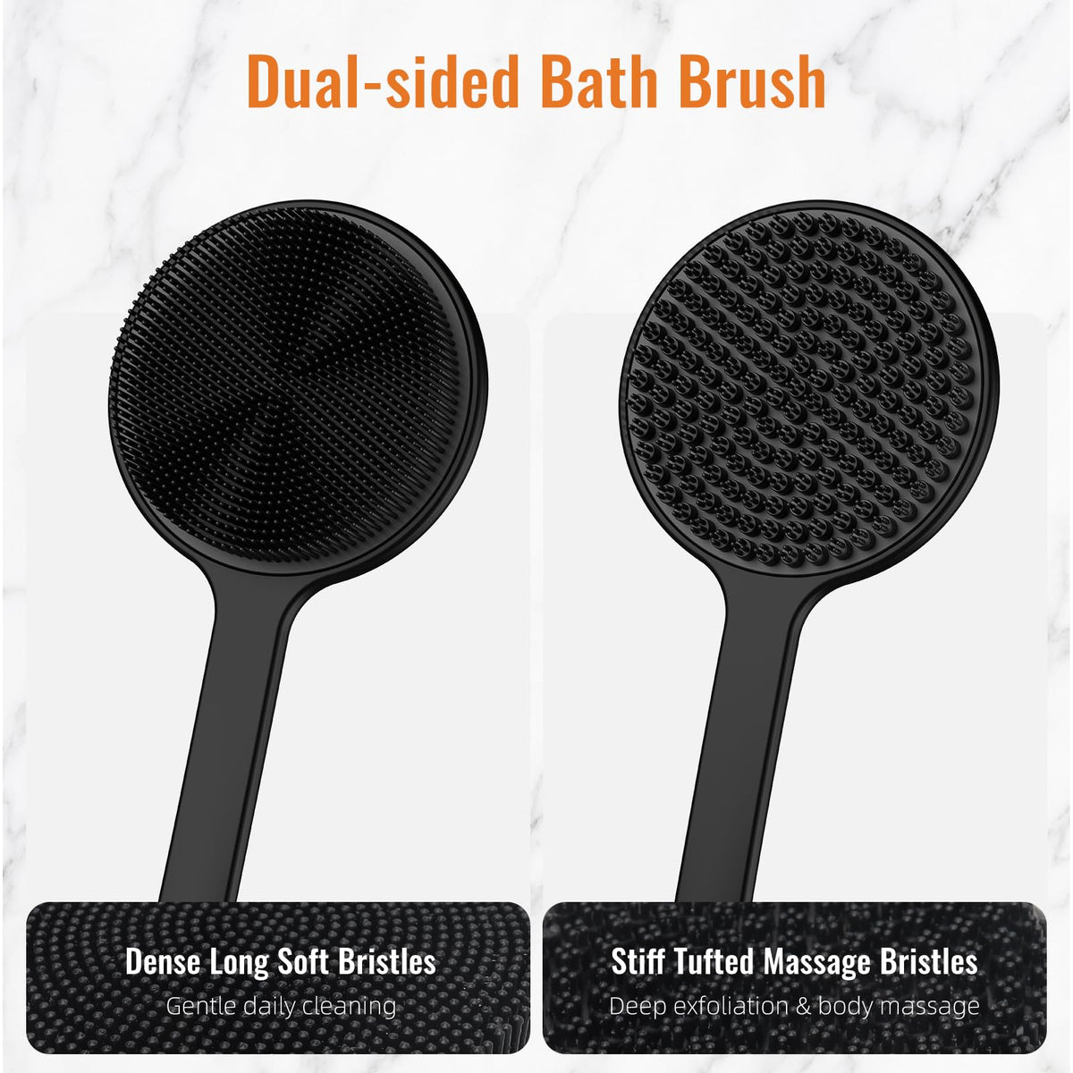VWMYQ Silicone Back Scrubber hanging hole for easy storage
