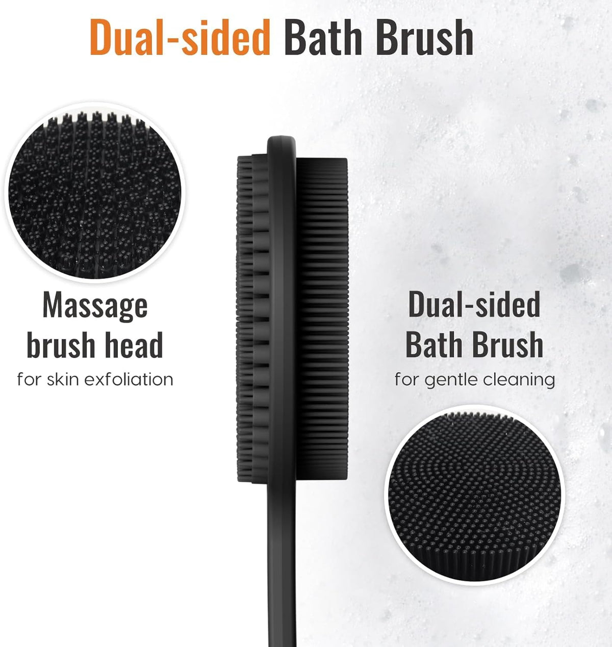 VWMYQ Silicone Back Scrubber hanging hole for storage