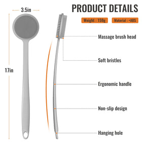 VWMYQ Silicone Back Scrubber showing non-slip handle design