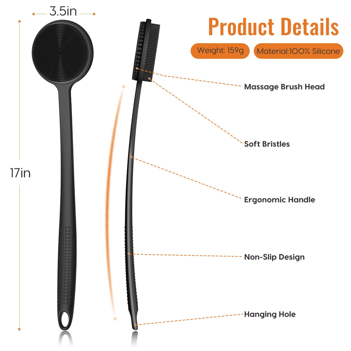 VWMYQ Silicone Back Scrubber with rich foam during use