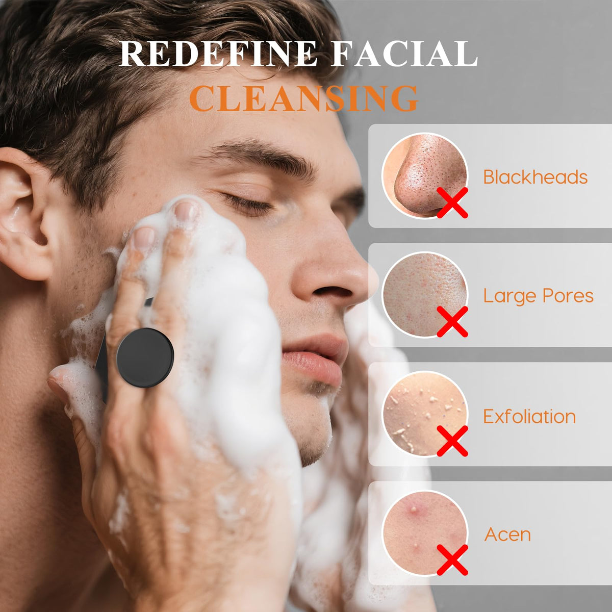 VWMYQ Silicone Face Scrubber showing soft bristles