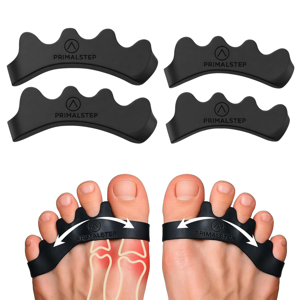 VYCE PrimalStep Toe Separators front view in packaging