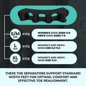 VYCE PrimalStep Toe Separators worn inside shoes