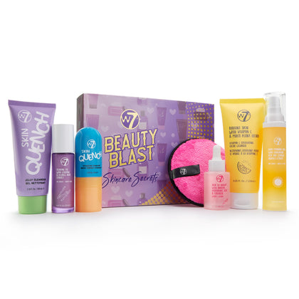 W7 Beauty Blast Skincare Secrets Set front view with all products displayed