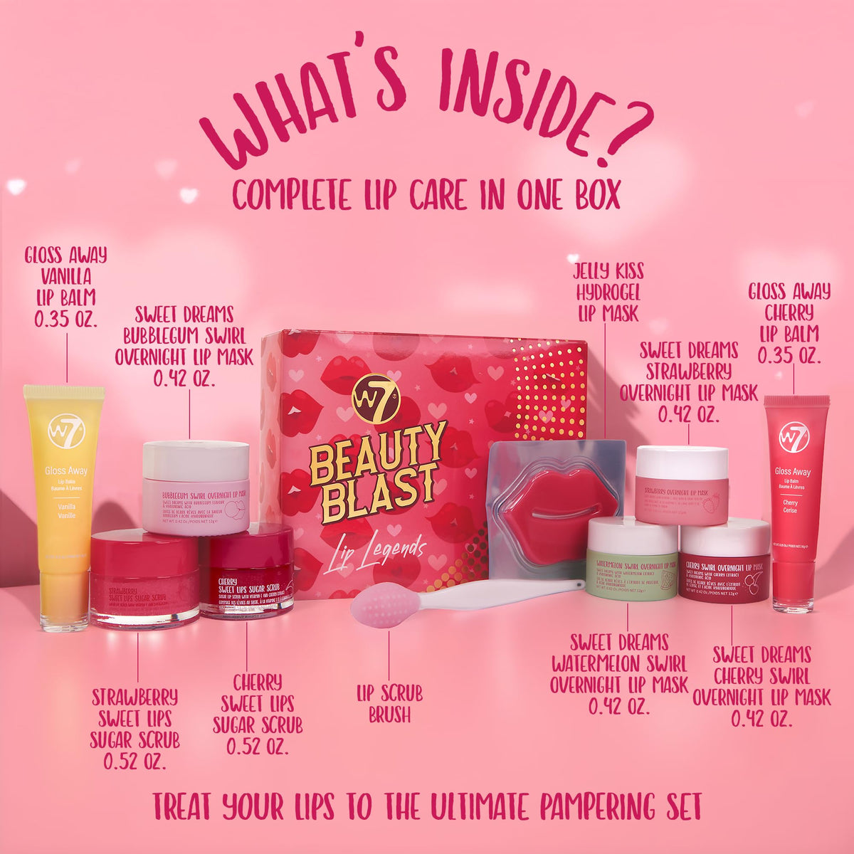 W7 Cherry Sugar Scrub close-up in the gift set
