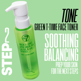 W7 Green T-Time Face Toner bottle with label
