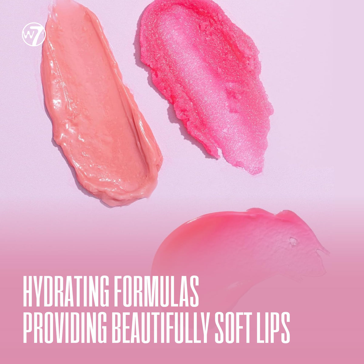 W7 Sweet Dreams Lip Care Trio with ingredients on display