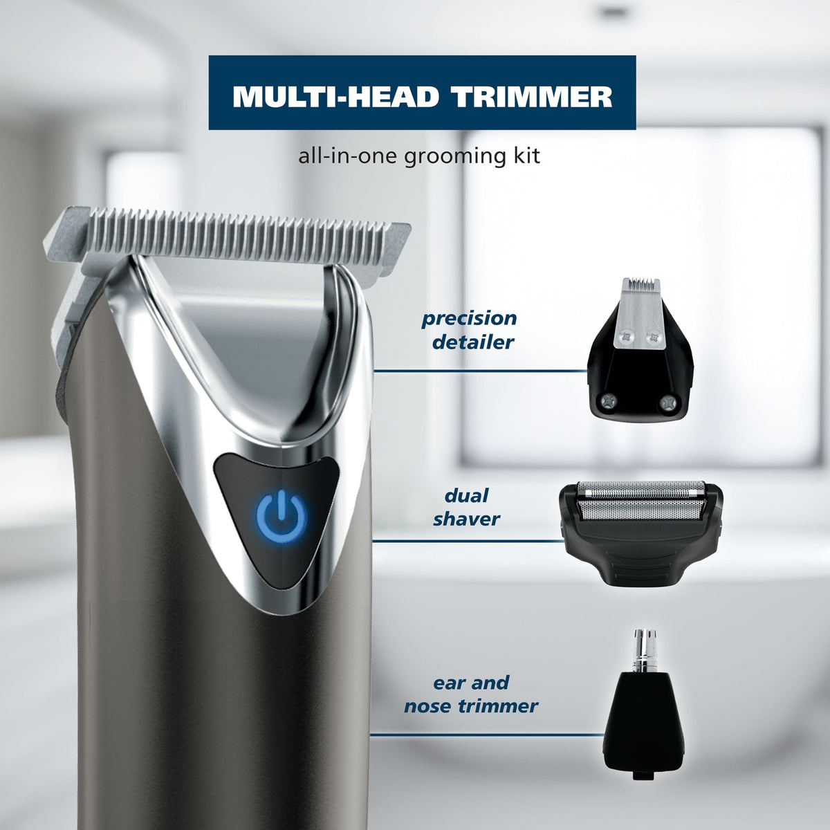 Wahl beard trimmer with attachment heads