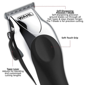 Wahl Chrome Pro grooming kit with all accessories displayed