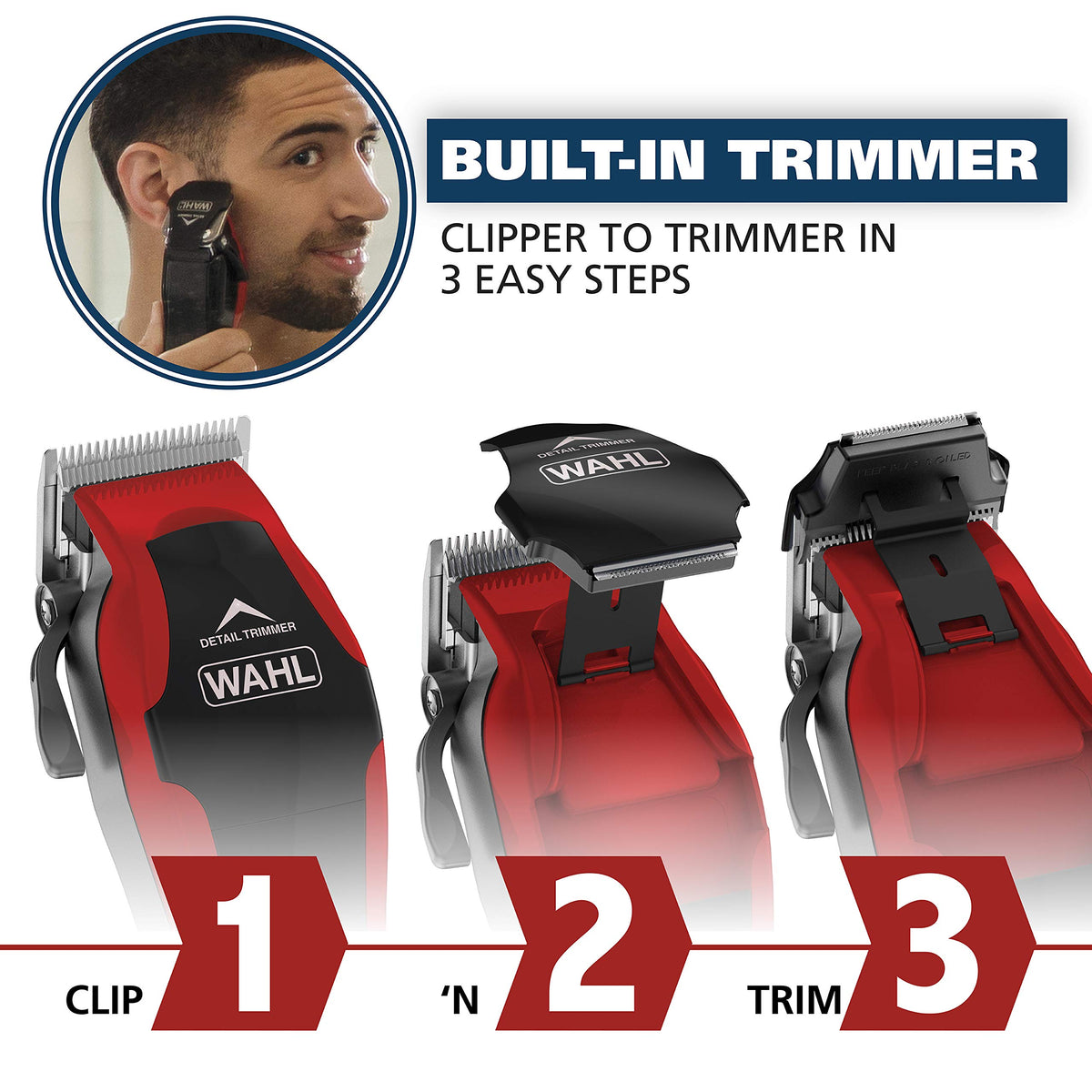Wahl Clip 'N Trim side view with power cord