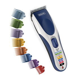 Wahl Color Pro Cordless Hair Clipper front view with color-coded combs