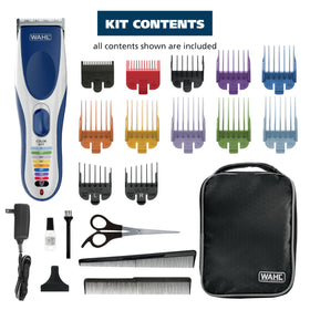 Wahl Color Pro Cordless Hair Clipper packaging with instructions