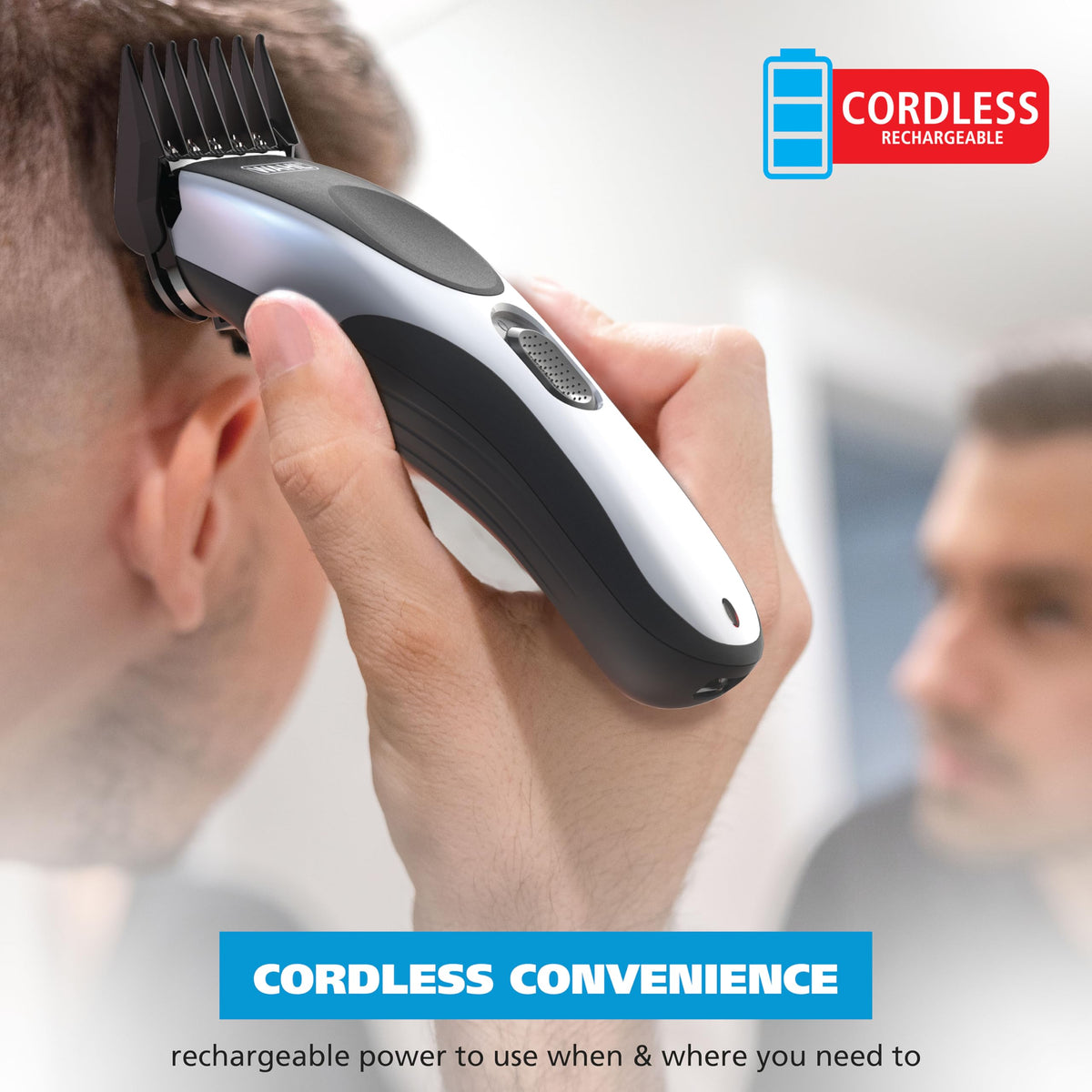 Wahl Home Pro Cordless Hair Clippers with attachment guards