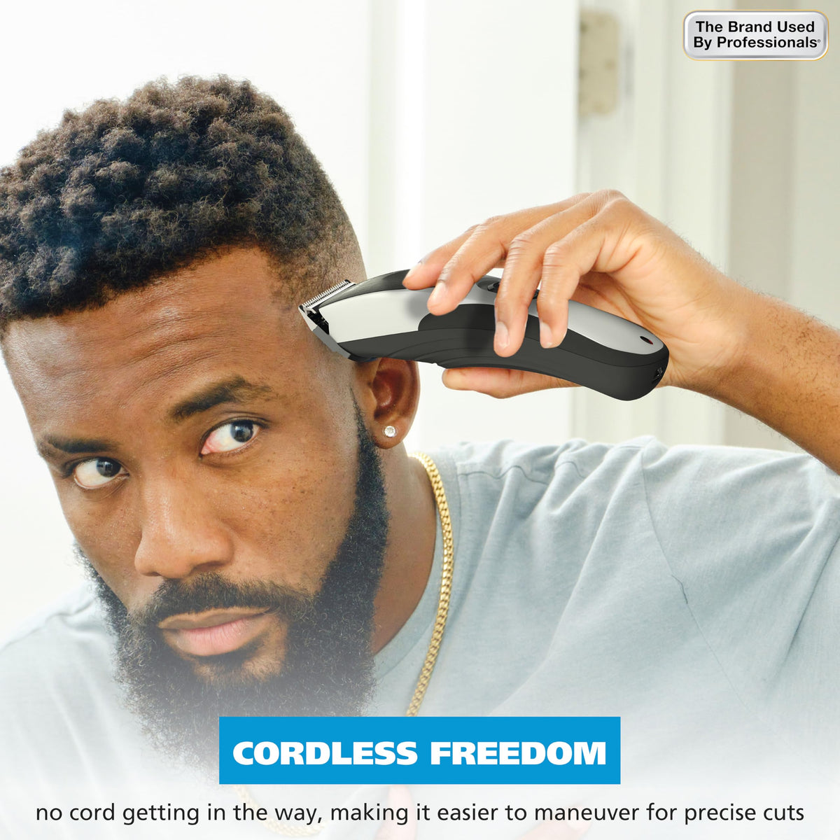 Wahl Home Pro Cordless Hair Clippers with cleaning brush