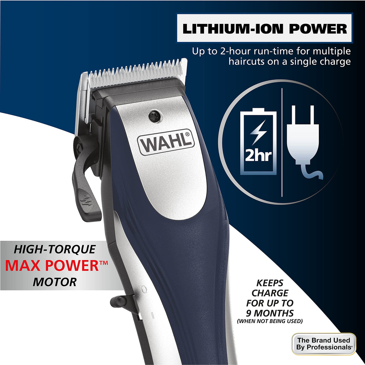 Wahl Lithium Ion Pro Cordless Hair Clippers side view