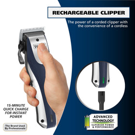 Wahl Lithium Ion Pro Cordless Hair Clippers with attachment guards