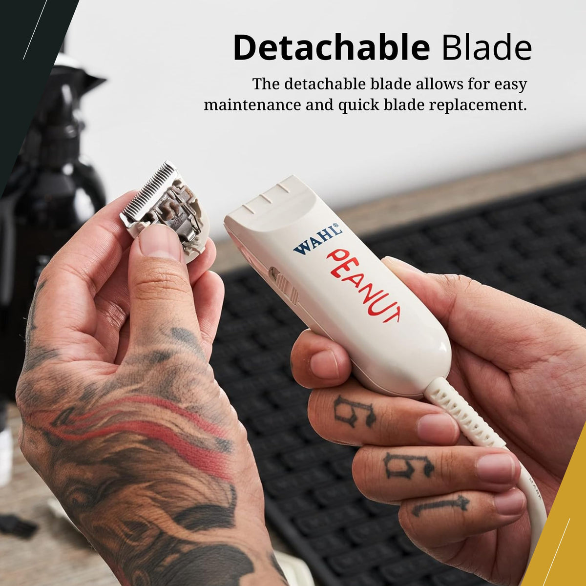 Wahl Peanut Trimmer with trimming guides and red blade guard