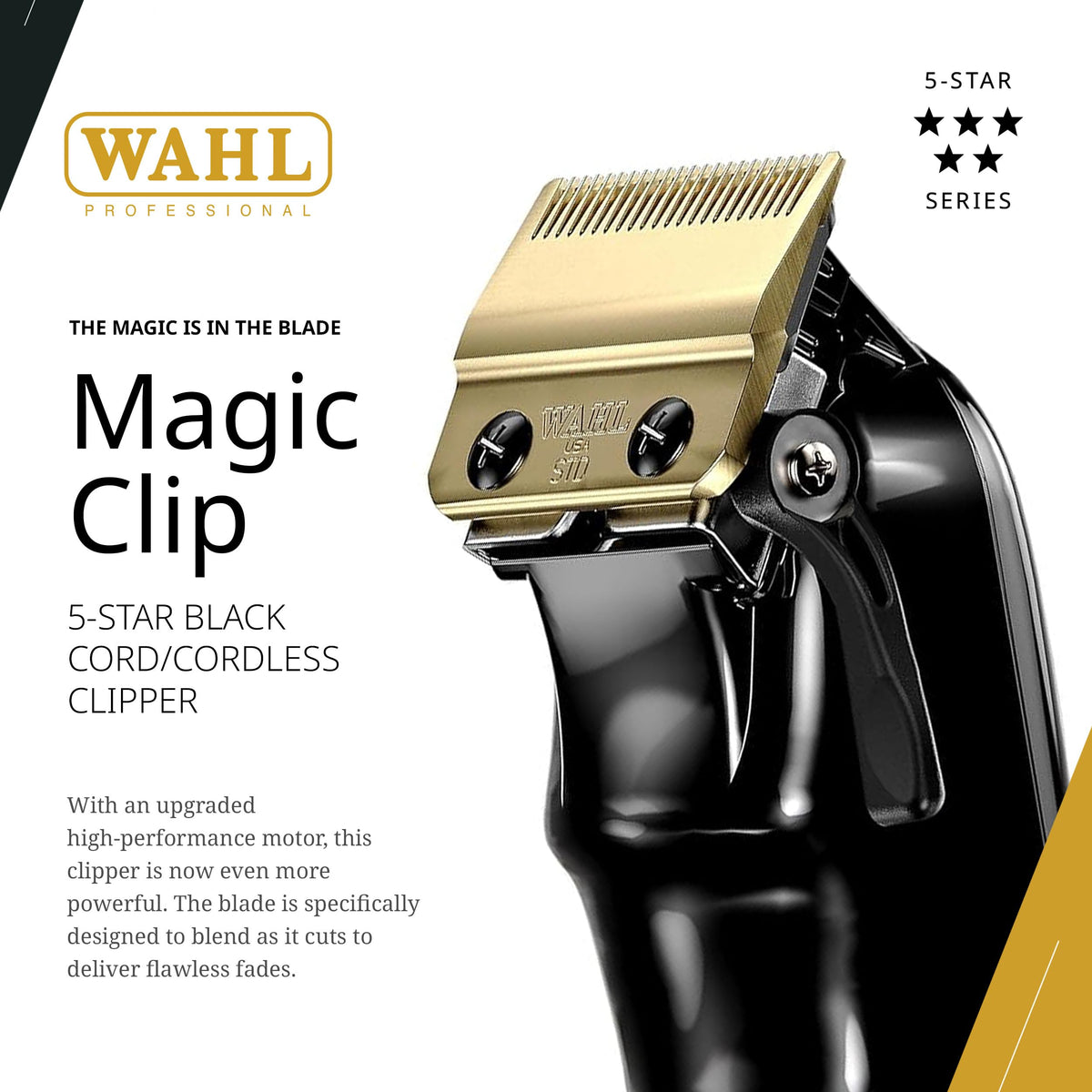 Wahl Professional 5 Star Black Magic Clip Cordless Clipper side view