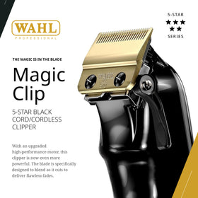 Wahl Professional 5 Star Black Magic Clip Cordless Clipper side view