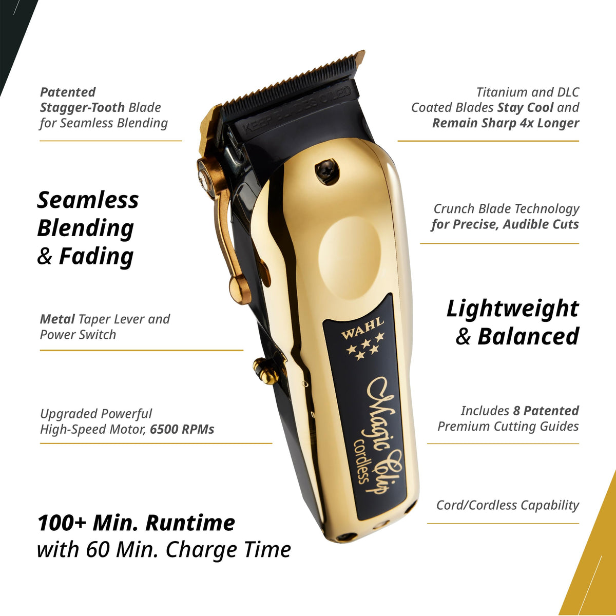 Wahl Professional 5 Star Magic Clip Cordless Clipper with attachments
