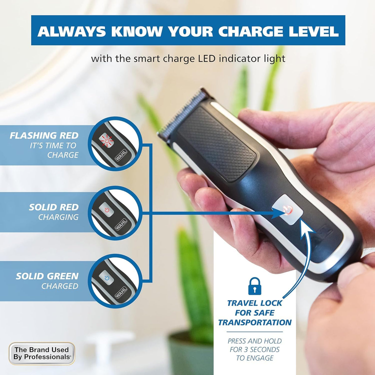 Wahl Self-Haircut Pro clipper showing Smart Charge LED indicator