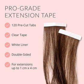 Walker Tape Beautify Ultra Hold Hair Extension Tabs displayed on a flat surface