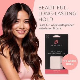 Walker Tape Beautify Ultra Hold Hair Extension Tabs with hair extension tools