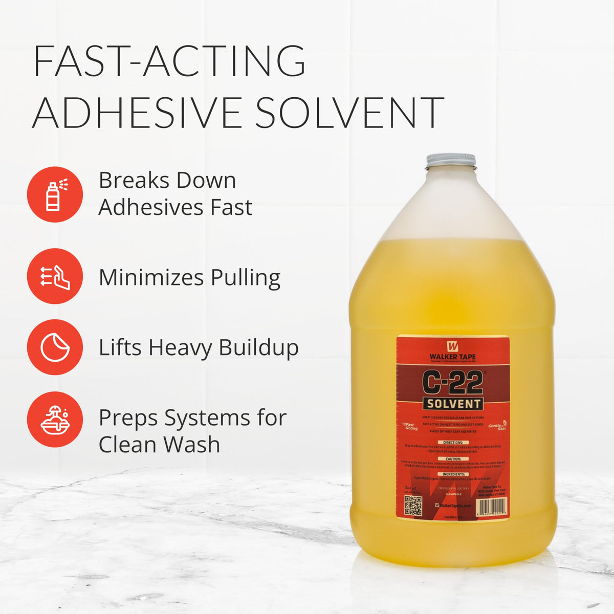 Walker Tape C-22 Solvent Gallon 128 oz side view
