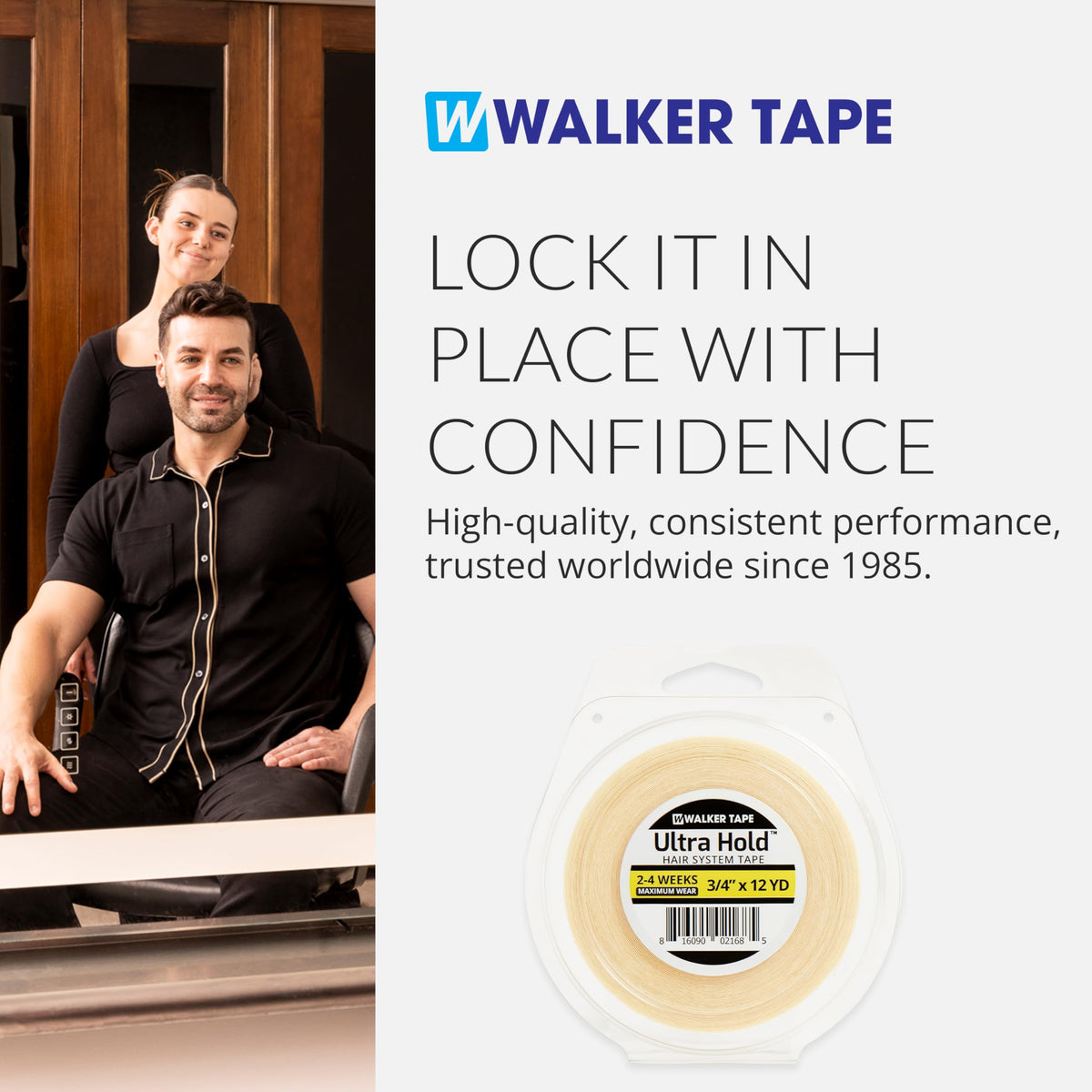 Walker Tape Ultra Hold Tape Roll used in a hair extension setup