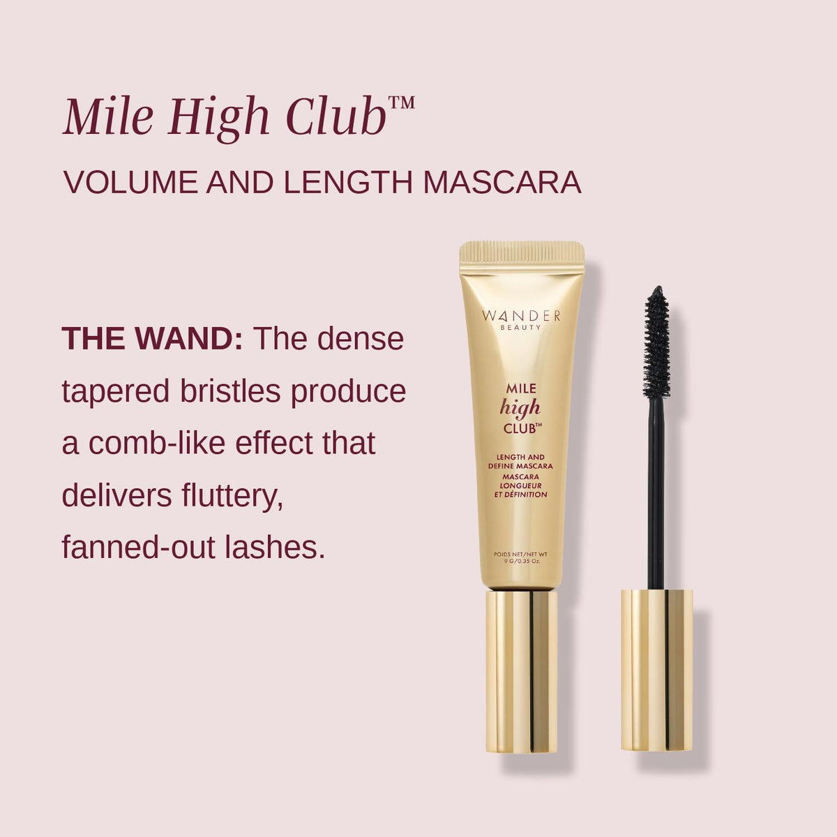 Wander Beauty Mile High Club Mascara Jet Black brush close-up