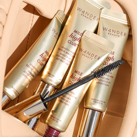 Wander Beauty Mile High Club Mascara Jet Black with makeup products