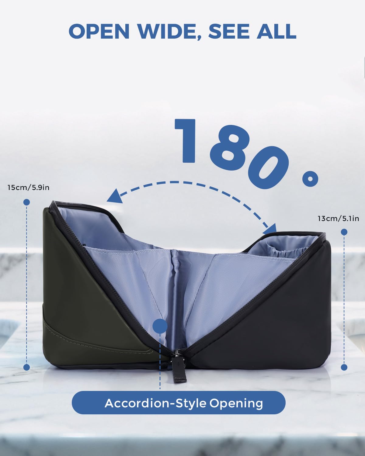 WANDF Toiletry Bag packed with grooming items