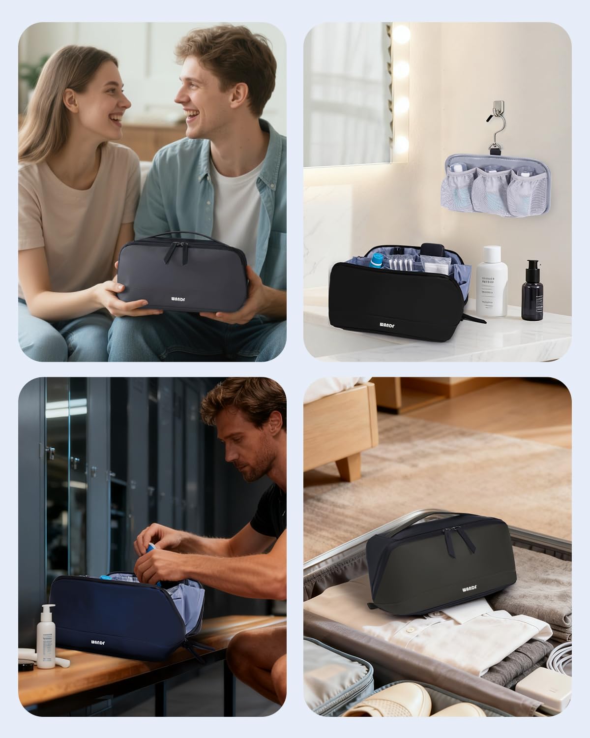 WANDF Toiletry Bag showing mesh pockets