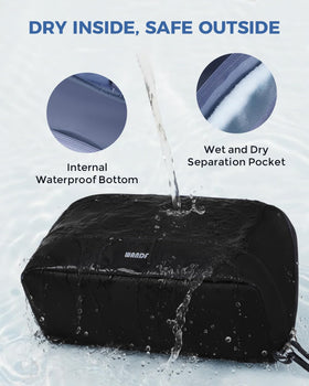 WANDF Toiletry Bag waterproof zipper close-up