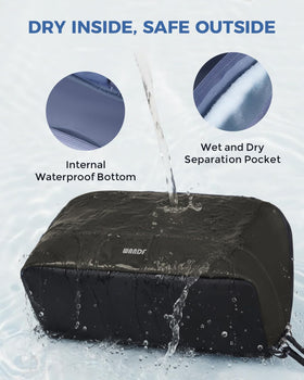 WANDF Toiletry Bag with waterproof zippers close-up