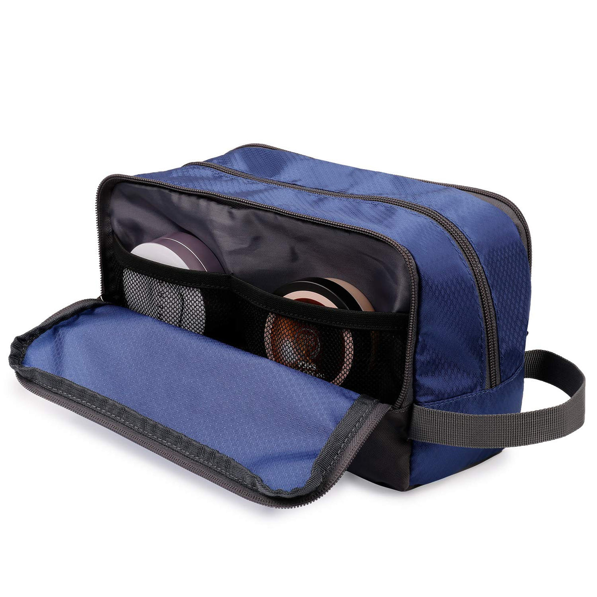 WANDF Travel Toiletry Bag compact size in a suitcase
