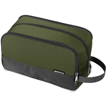 WANDF Travel Toiletry Bag front view with zipper pockets