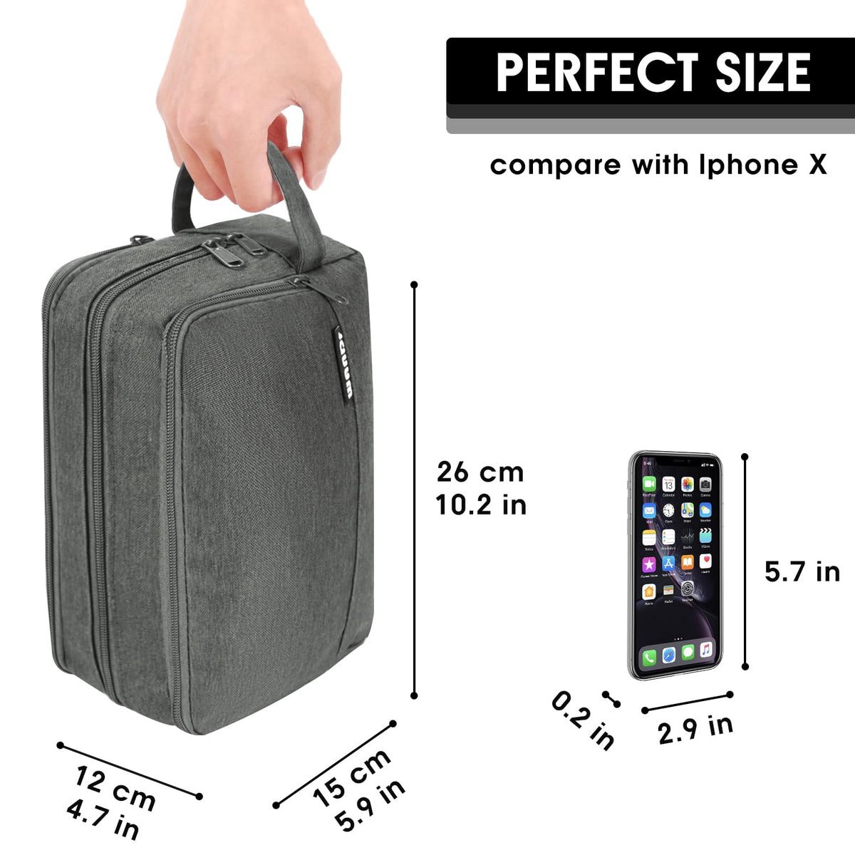 WANDF Travel Toiletry Bag open showing main compartment