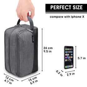 WANDF Travel Toiletry Bag open with grooming essentials inside